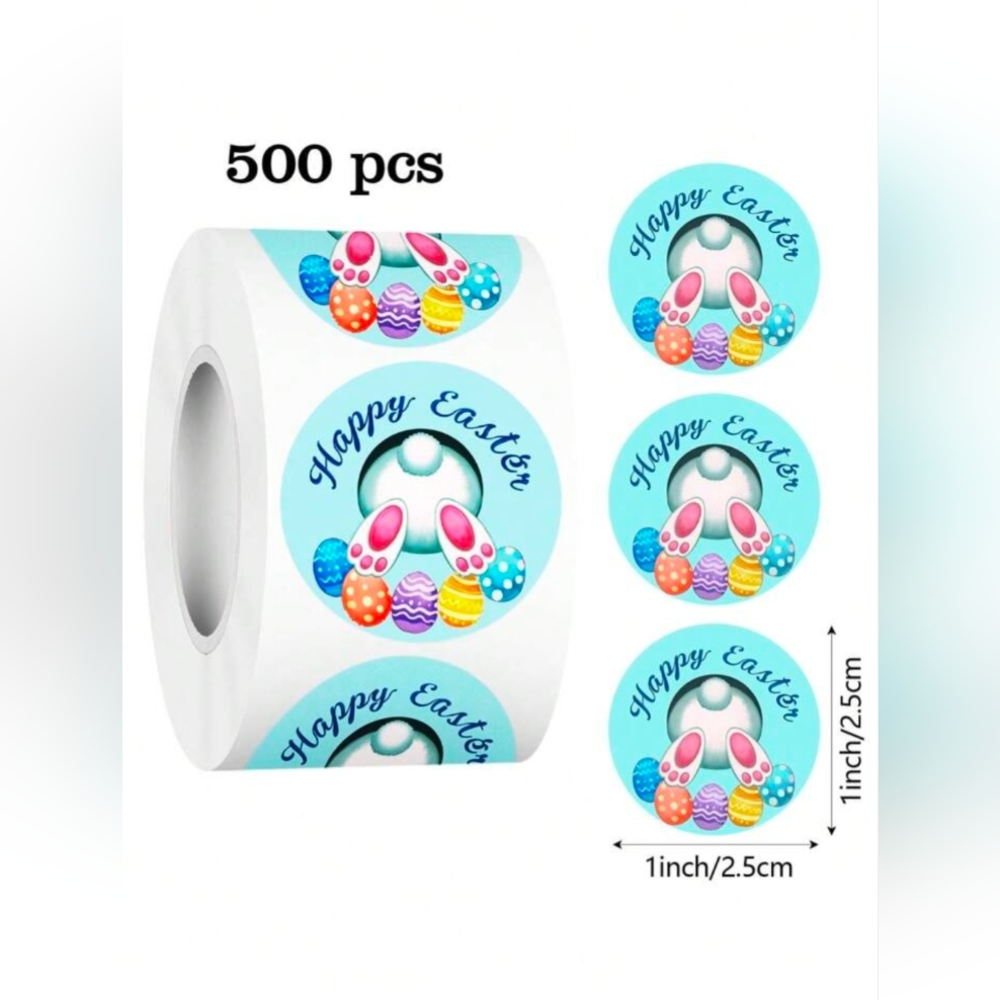 500pcs Happy Easter Small Stickers